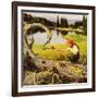 "Feeding Chipmunks", May 16, 1953-John Clymer-Framed Giclee Print