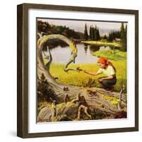 "Feeding Chipmunks", May 16, 1953-John Clymer-Framed Giclee Print