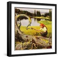 "Feeding Chipmunks", May 16, 1953-John Clymer-Framed Giclee Print