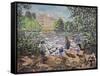 Feeding Ducks Elvaston Castle-Kirstie Adamson-Framed Stretched Canvas