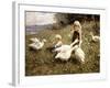 Feeding Geese, 1890-Alexander Koester-Framed Giclee Print