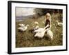 Feeding Geese, 1890-Alexander Koester-Framed Giclee Print