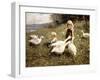 Feeding Geese, 1890-Alexander Koester-Framed Giclee Print