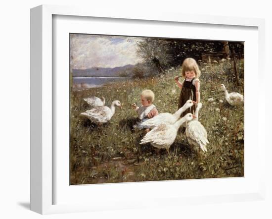 Feeding Geese-Alexander Koester-Framed Giclee Print