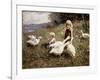 Feeding Geese-Alexander Koester-Framed Giclee Print