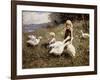 Feeding Geese-Alexander Koester-Framed Giclee Print