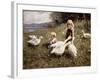 Feeding Geese-Alexander Koester-Framed Giclee Print