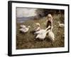 Feeding Geese-Alexander Koester-Framed Giclee Print