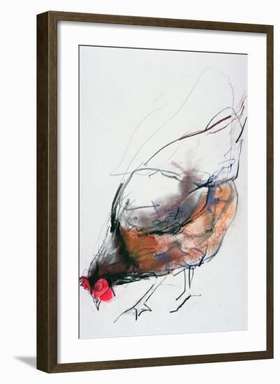 Feeding Hen, Trasierra, 1998-Mark Adlington-Framed Giclee Print