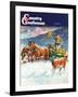 "Feeding Herd in Winter," Country Gentleman Cover, March 1, 1945-Matt Clark-Framed Giclee Print