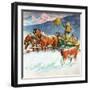 "Feeding Herd in Winter,"March 1, 1945-Matt Clark-Framed Giclee Print