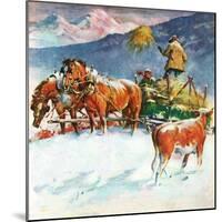 "Feeding Herd in Winter,"March 1, 1945-Matt Clark-Mounted Giclee Print