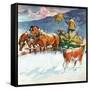 "Feeding Herd in Winter,"March 1, 1945-Matt Clark-Framed Stretched Canvas