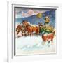 "Feeding Herd in Winter,"March 1, 1945-Matt Clark-Framed Giclee Print