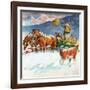 "Feeding Herd in Winter,"March 1, 1945-Matt Clark-Framed Giclee Print