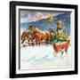 "Feeding Herd in Winter,"March 1, 1945-Matt Clark-Framed Giclee Print