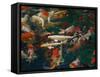 Feeding Koi Fish with Milk Bottle-geargodz-Framed Stretched Canvas