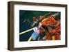 Feeding Koi Fish with Milk Bottle-geargodz-Framed Photographic Print