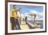 Feeding Pelicans, St. Petersburg, Florida-null-Framed Premium Giclee Print