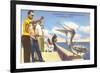 Feeding Pelicans, St. Petersburg, Florida-null-Framed Premium Giclee Print