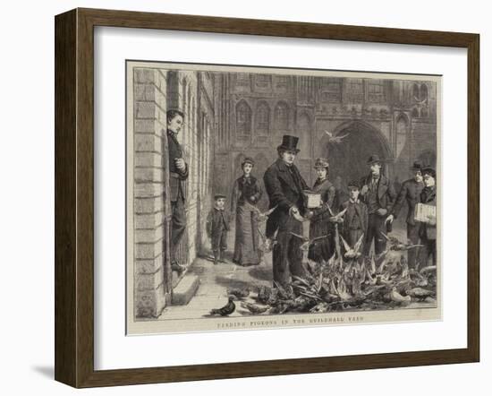 Feeding Pigeons in the Guildhall Yard-George Goodwin Kilburne-Framed Giclee Print