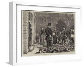 Feeding Pigeons in the Guildhall Yard-George Goodwin Kilburne-Framed Giclee Print