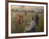 Feeding the Calves, 1906-Harold Harvey-Framed Giclee Print