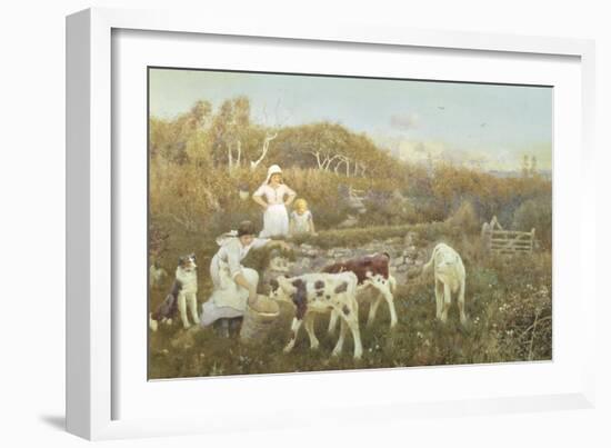 Feeding the Calves-Thomas J. Lloyd-Framed Giclee Print