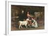 Feeding The Calves-Joseph Denovan Adam-Framed Giclee Print