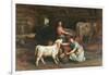 Feeding The Calves-Joseph Denovan Adam-Framed Giclee Print