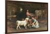 Feeding The Calves-Joseph Denovan Adam-Framed Giclee Print