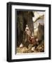 Feeding the Chickens, (Maes and Jan David Col, 1822-1900)-Eugene Remy Maes-Framed Giclee Print