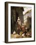 Feeding the Chickens, (Maes and Jan David Col, 1822-1900)-Eugene Remy Maes-Framed Giclee Print