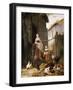 Feeding the Chickens, (Maes and Jan David Col, 1822-1900)-Eugene Remy Maes-Framed Giclee Print