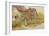 Feeding the Chickens watercolor-Arthur Claude Strachan-Framed Giclee Print