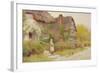 Feeding the Chickens watercolor-Arthur Claude Strachan-Framed Giclee Print