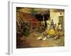 Feeding the Chickens-Benlliure y Gil Jose-Framed Giclee Print