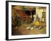 Feeding the Chickens-Benlliure y Gil Jose-Framed Giclee Print