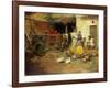 Feeding the Chickens-Benlliure y Gil Jose-Framed Giclee Print