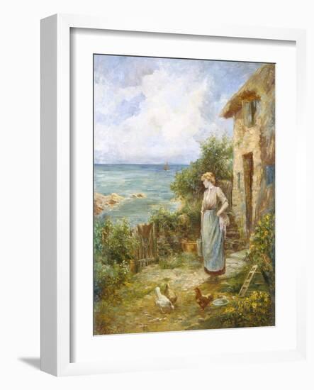 Feeding the Chickens-Ernest Walbourn-Framed Giclee Print