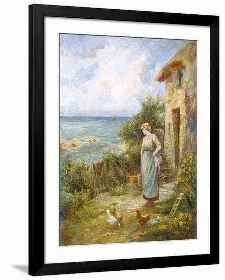 Feeding the Chickens-Ernest Walbourn-Framed Giclee Print