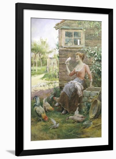 Feeding the Chickens-Alfred Augustus Glendenning-Framed Giclee Print