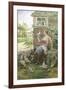 Feeding the Chickens-Alfred Augustus Glendenning-Framed Giclee Print