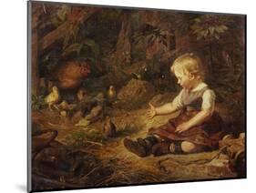 Feeding the Chickens-Hans Adolf Hornemann-Mounted Giclee Print