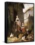 Feeding the Chickens-Eugene Remy Maes-Framed Stretched Canvas