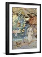 Feeding the Chickens-David Woodlock-Framed Giclee Print