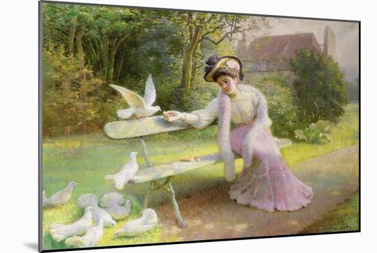 Feeding the Doves-Edmond Alphonse Defonte-Mounted Giclee Print