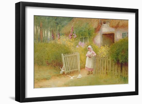 Feeding the Doves-Arthur Claude Strachan-Framed Premium Giclee Print