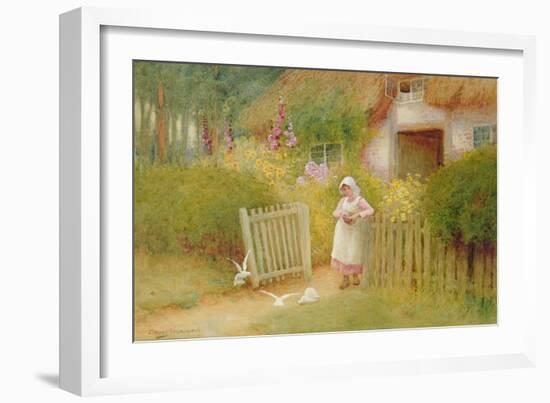 Feeding the Doves-Arthur Claude Strachan-Framed Premium Giclee Print