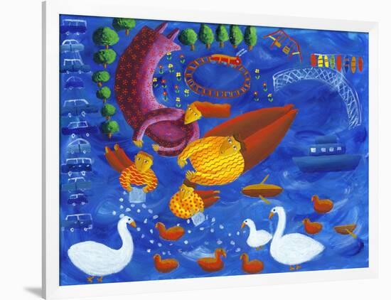 Feeding the Ducks, 2003-Julie Nicholls-Framed Giclee Print